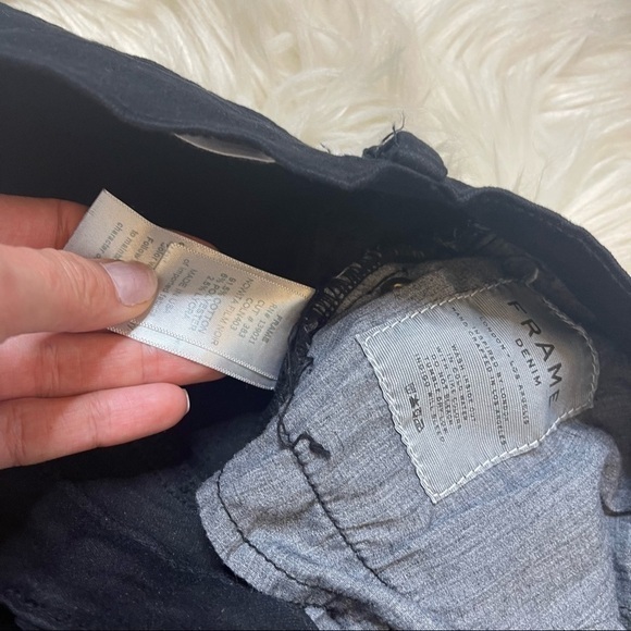 Frame Denim Le Skinny De Jeanne in Empire‎ Distressed Raw Hem Jean Black Size 27 - Picture 7 of 12